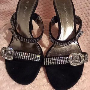 Womens High Heels Embellished Rhinestone Strap